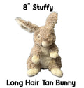 8” Long Hair Tan Bunny